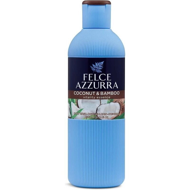SET 6 FELCE AZZURRA BAGNODOCCIA COCCO E BAMBOO PROFUMO FRESCO 650 ML IDRATA LA PELLE