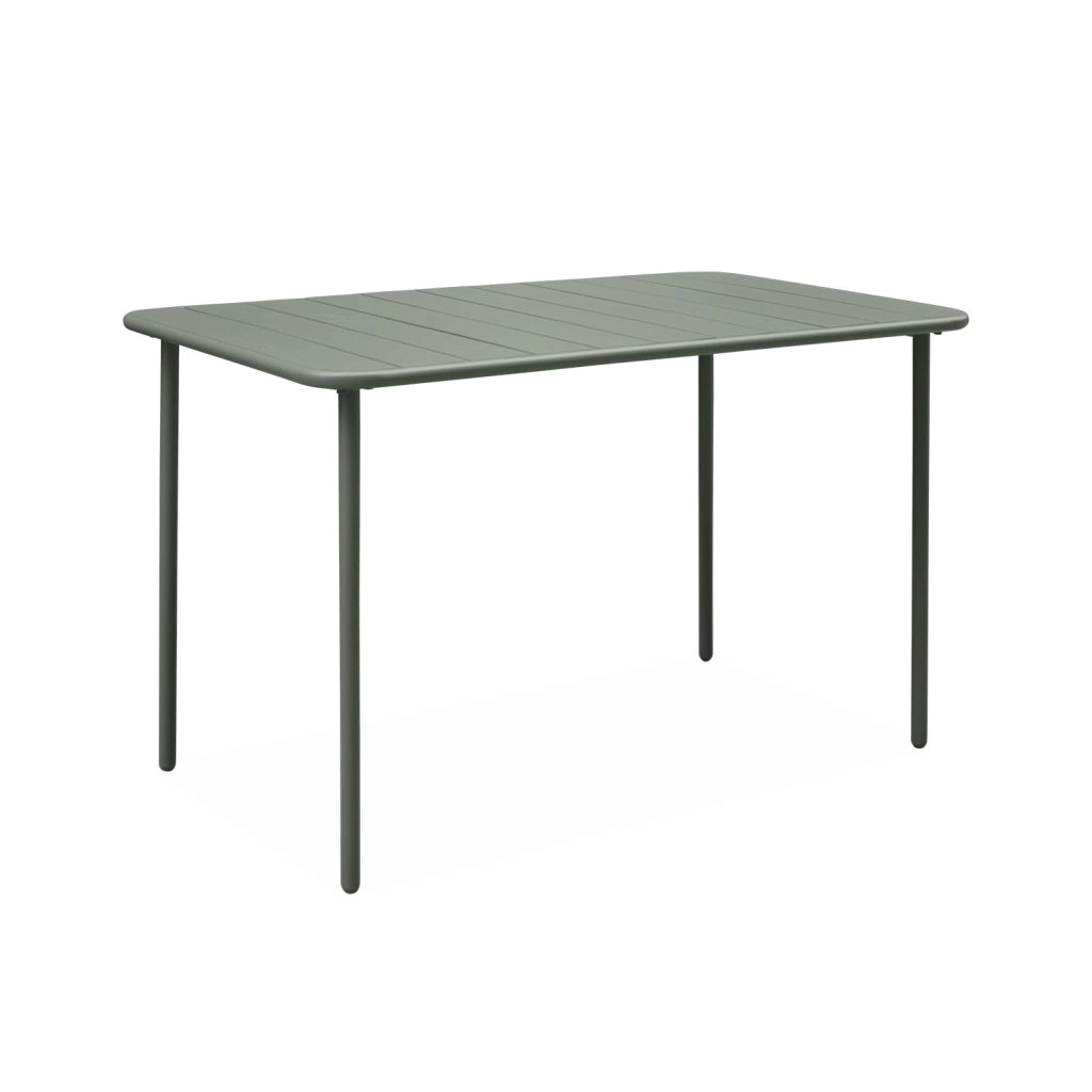 Tavolo da giardino in acciaio, 4 posti, 120cm, verde kaki