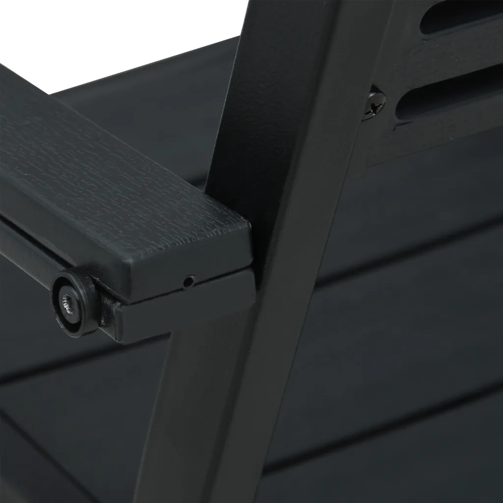Sedie da Giardino 2 pz Nere in HDPE Aspetto Legno 47885