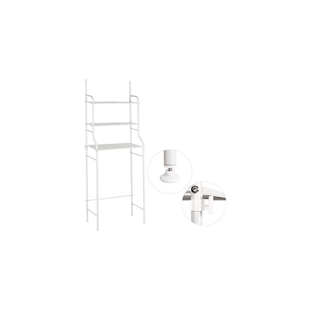Trade Shop - Scaffale Salvaspazio Sopra Lavatrice Mensole Bagno 3 Piani Mobile Lavanderia 69078 -
