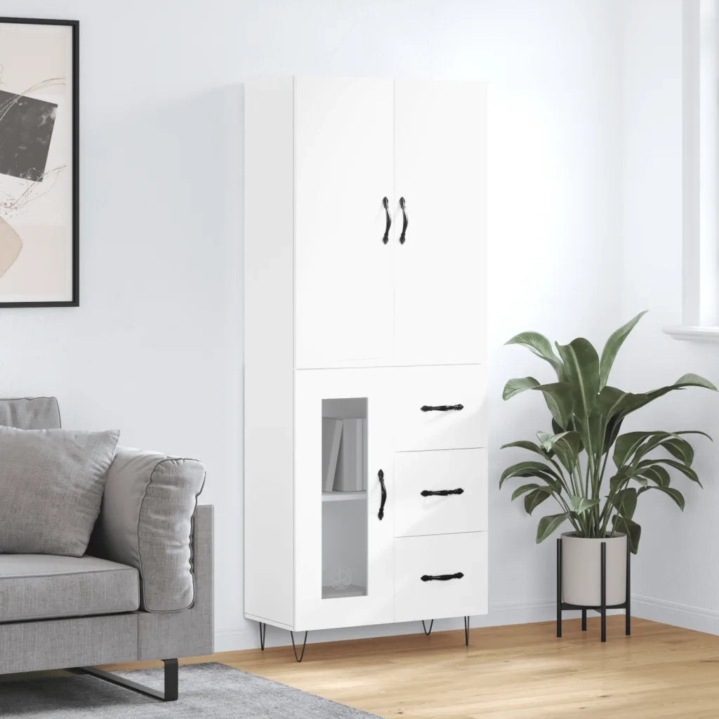 Credenza Bianca 69,5x34x180 cm in Legno Multistrato 3198097