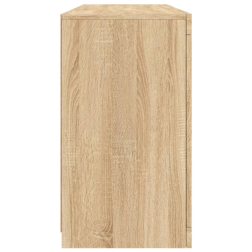 Buffet credenza cassettiera armadio mobile contenitore organizer per cucina soggiorno salotto con luci a LED rovere Sonoma 142,5 x 37 x 67 cm marrone 02_0029938