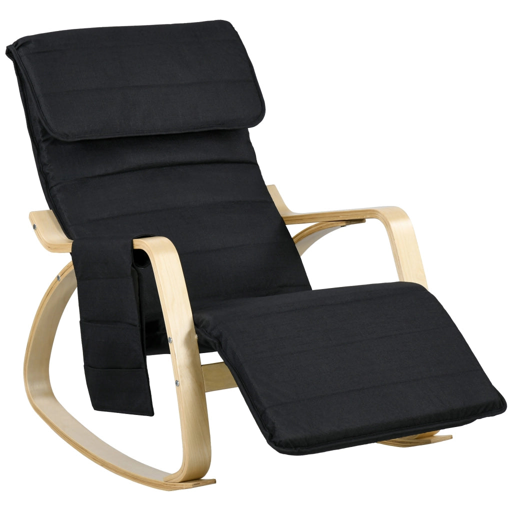 Poltrona Relax Massaggiante Reclinabile con Poggiapiedi Regolabile ¨C Zephmum ¨C Tessuto Velluto Nero