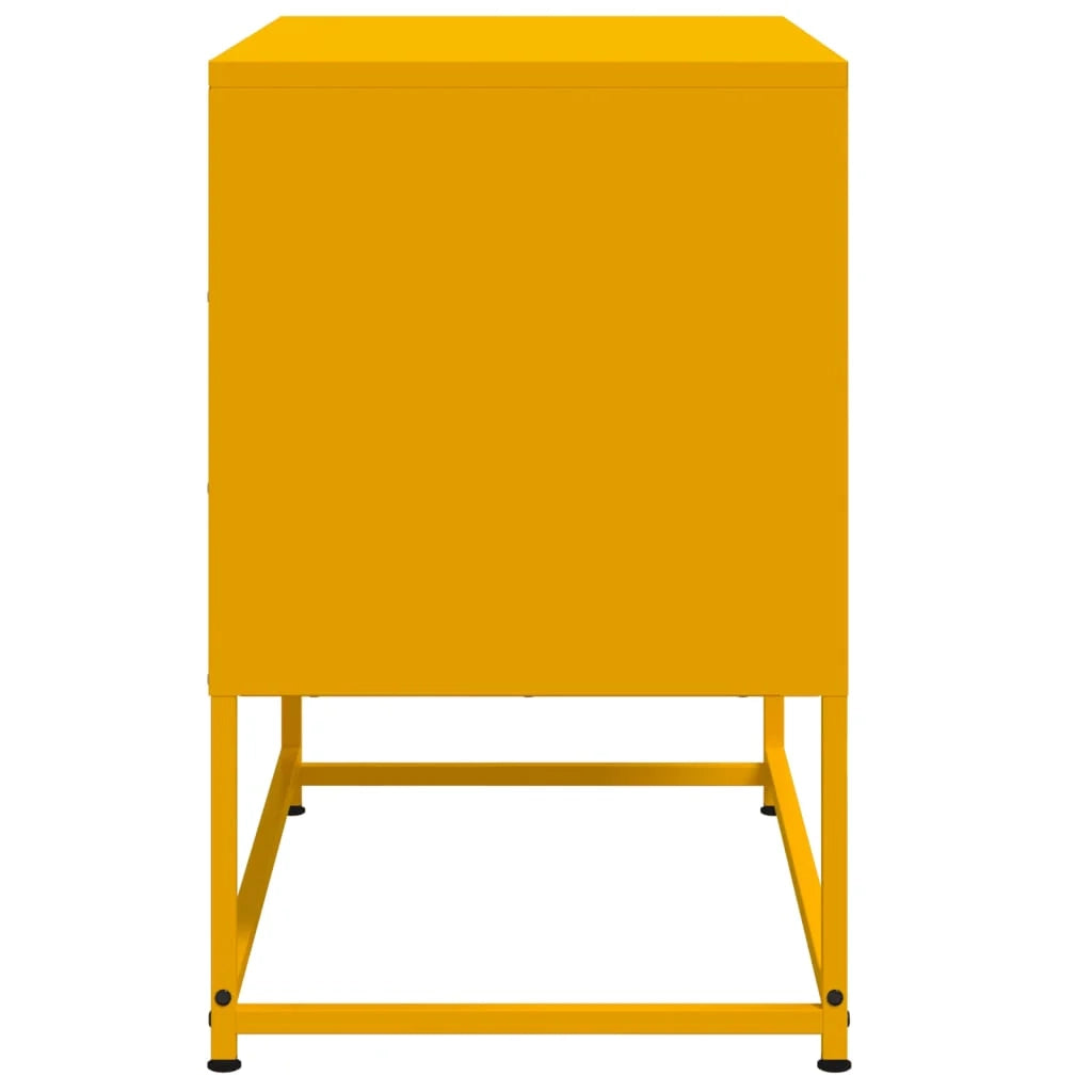 Mobile TV multimediale mensola TV credenza TV sala da pranzo soggiorno camera da letto giallo senape 68,5 x 39 x 60,5 cm acciaio giallo 02_0027672
