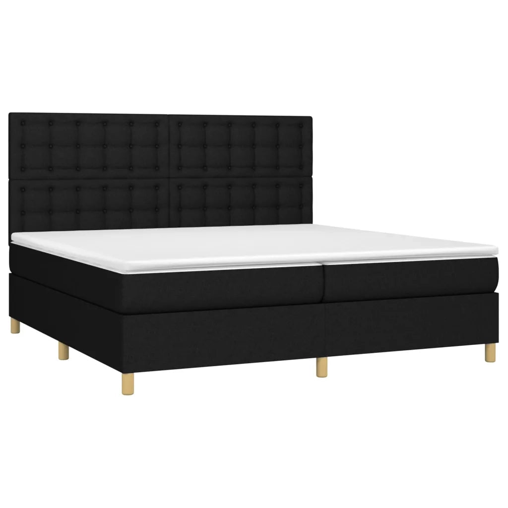 Giroletto a Molle con Materasso Nero 200x200 cm in Tessuto 3142683