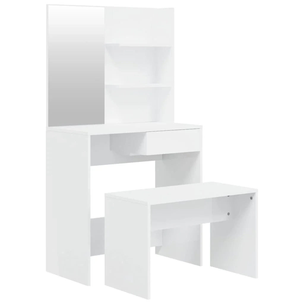 Toeletta tavolo da trucco di design mobili per camera da letto bianco lucido 74,5 x 40 x 141 cm 02_0006404