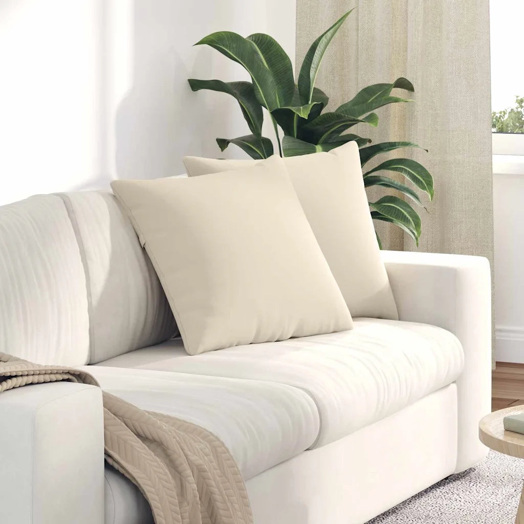 Cuscini da Divano 2 pz-Set di 2 Cuscini per Sofa Beige 50 x 50 cm Tessuto