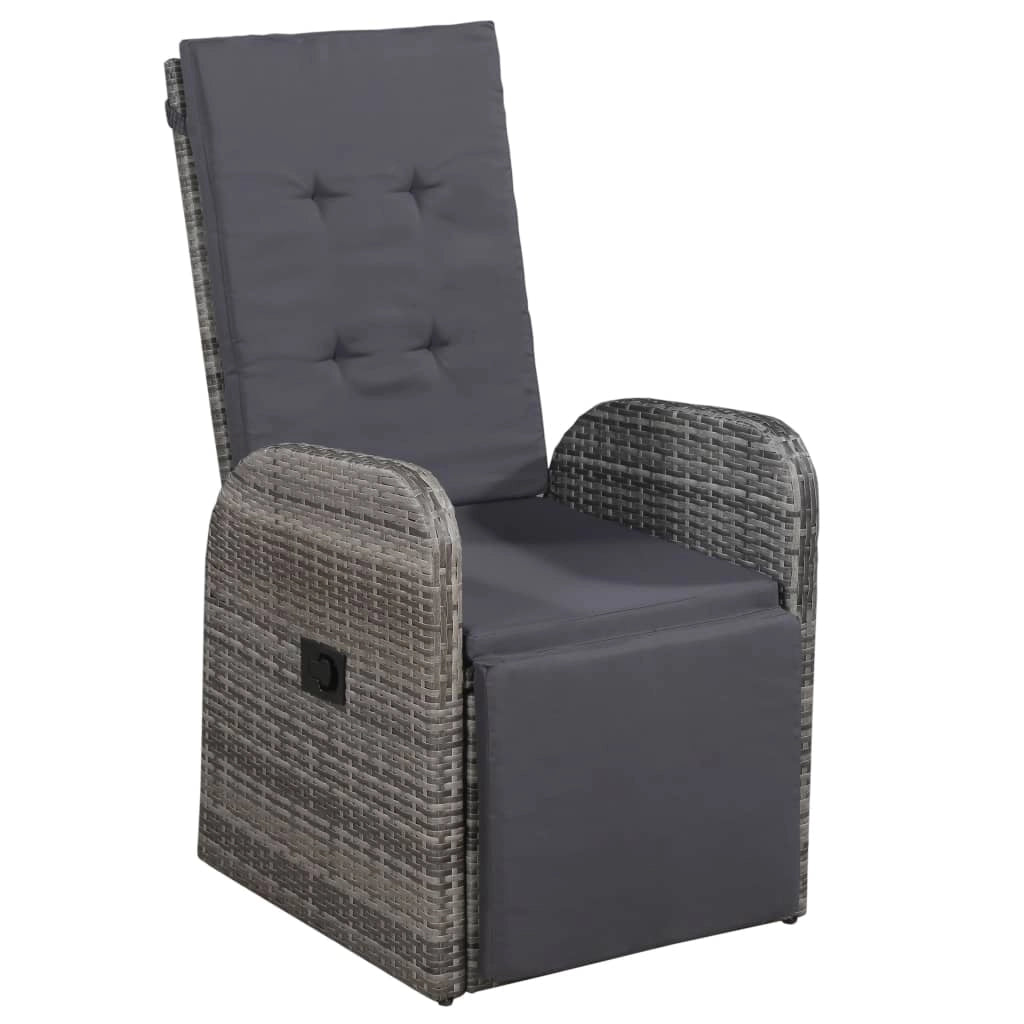 Set di mobili da bistrot da 3 pezzi con cuscini resina intrecciata grigia 02_0014535