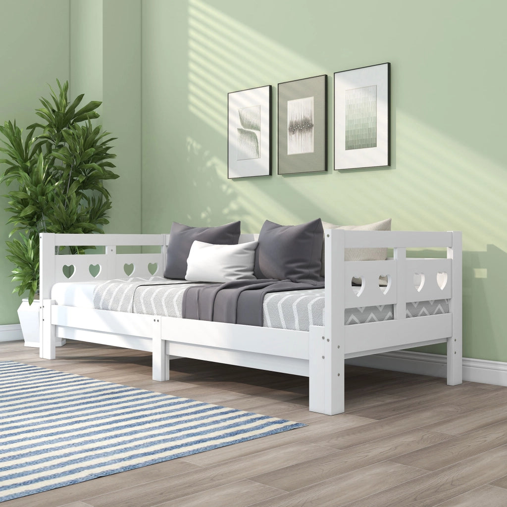 Letto giorno estraibile in legno di pino massello 90x200 cm