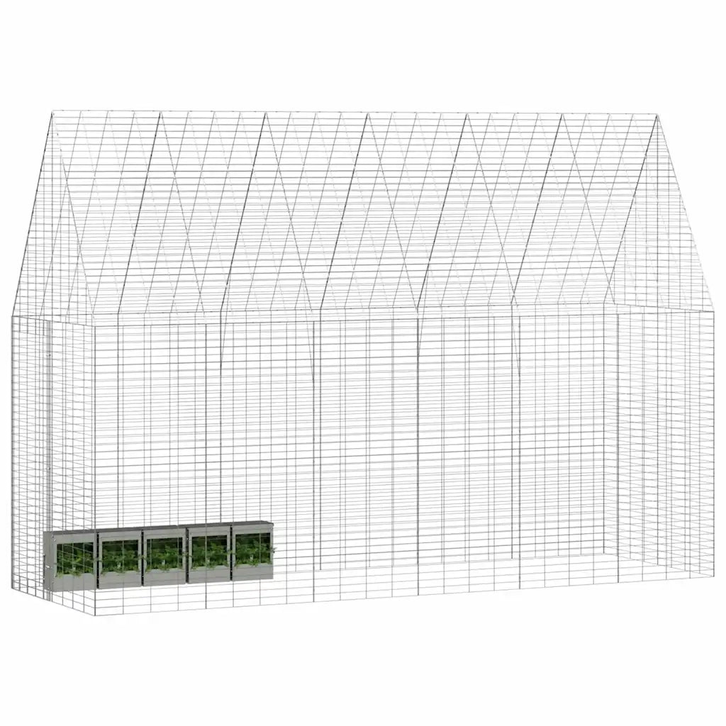Gabbia per Conigli Argento 300 x 100 x 210 cm Acciaio zincato