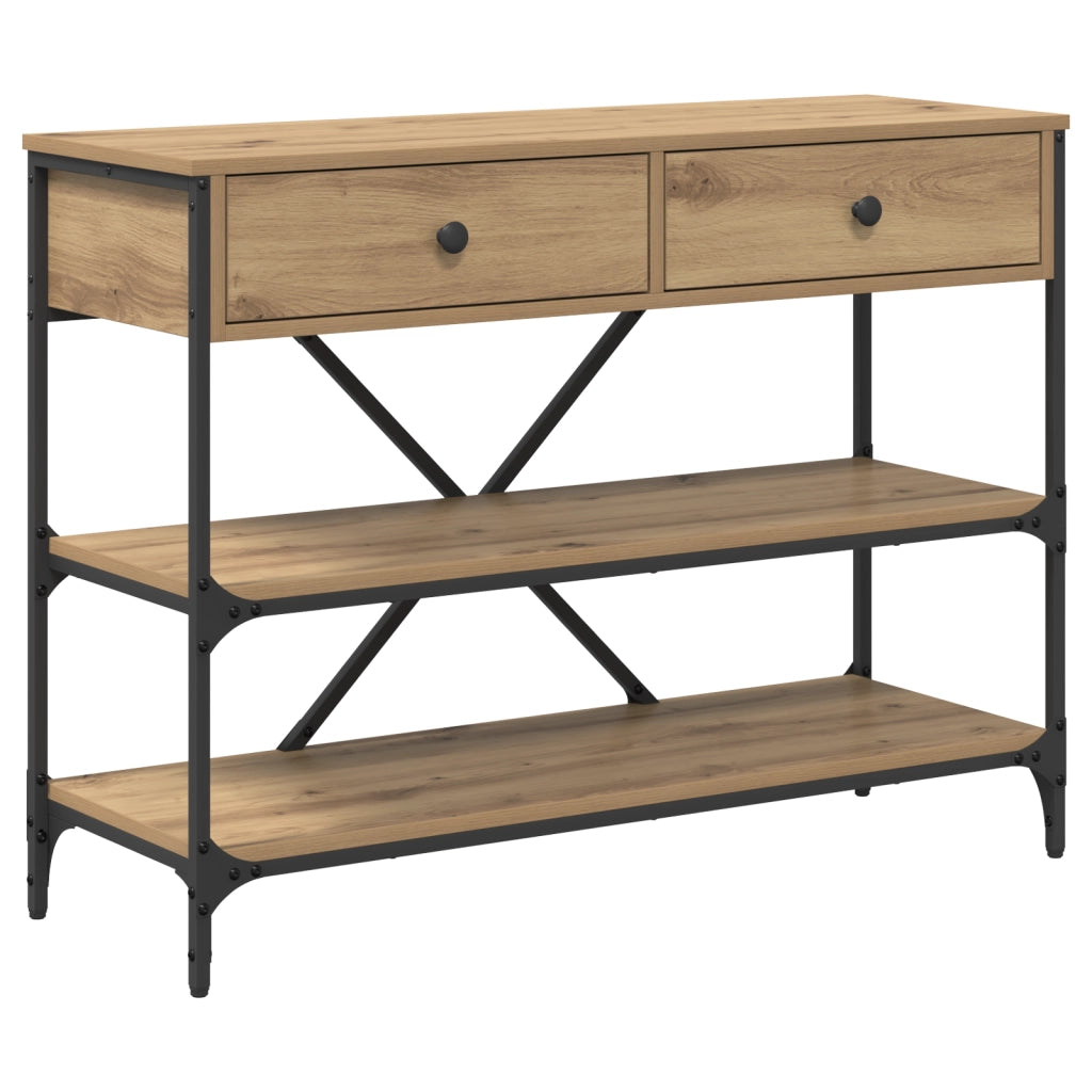 Tavolo Console Rovere Artigianale 100x34.5x75 cm Legno ingegnerizzato
