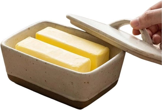 Contenitore di Burro con Coperchio e Maniglia Piana per Frigorifero, Resistente al Lavastoviglie, 350ml, Ideale per la Distribuzione e il Conservazione del Burro
