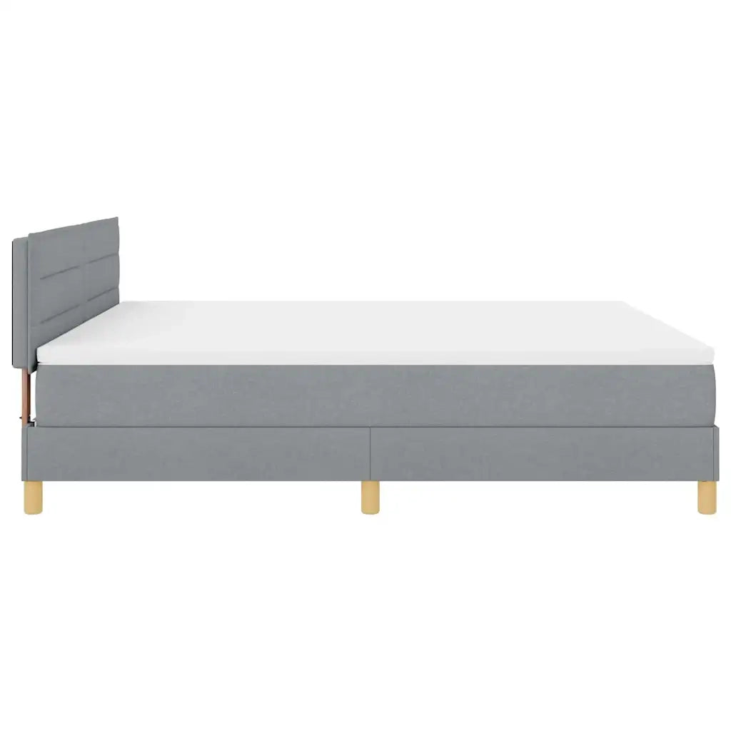 Letto a Sorgente LED Grigio chiaro 180 x 200 cm Tessuto 3342380