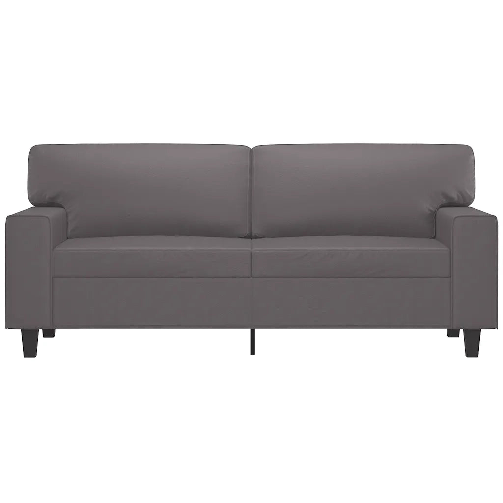 Divano a 2 Posti Grigio 140 cm in Similpelle