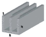 PROFILO ARGENTO H.200 CM CANALINO UU 20X18X1 MM*- ARCANSAS- 5,0 pz