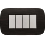 Trade Shop - Placca Futura 3 4 6 Moduli Legno Wenge' Compatibile Con Bticino Axolute -  -4 Fori     -