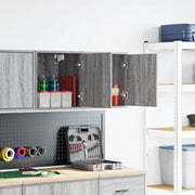 vidaXL Pensili per Garage 2 pz Grigio Sonoma in Legno Multistrato