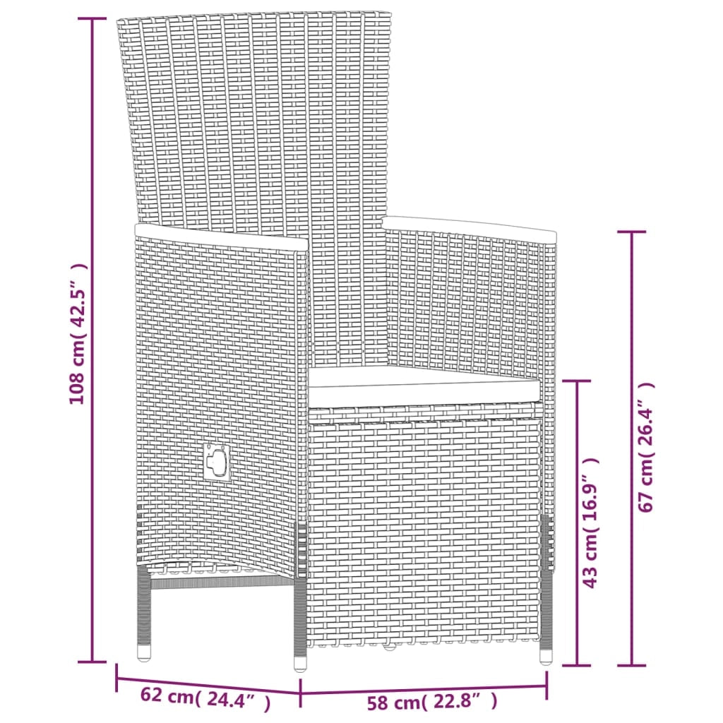 Set da pranzo da giardino per esterni 7 pezzi con cuscini grigio 02_0014172