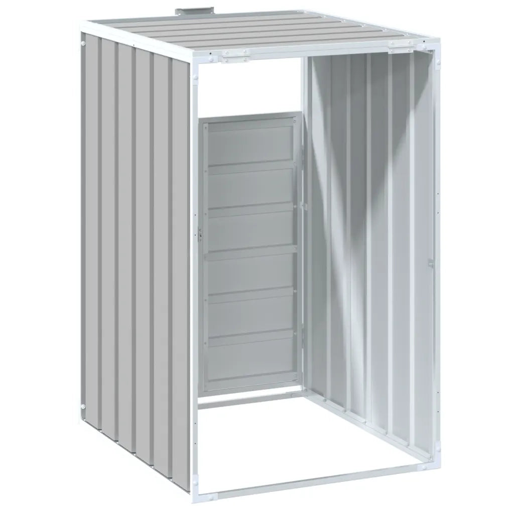 Copribidone con Ruote Bidone Singolo Grigio 72x81x115cm Acciaio 4006172