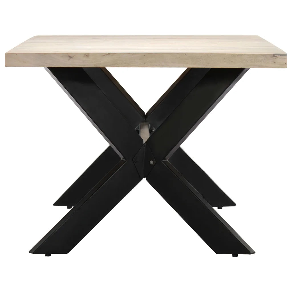 Tavolo da Pranzo 140x70x75 cm Legno Massello di Mango Sbiancato 247438