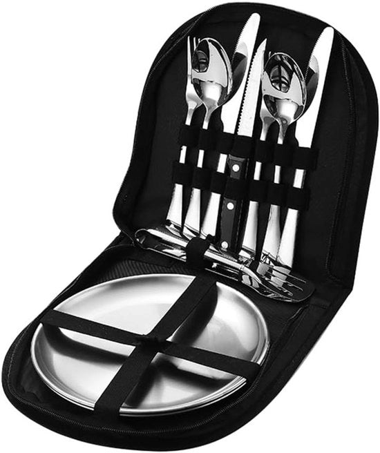 Set di Cucina da Campeggio Portatile con Borsa di Ripristino - Cucina da Pic-Nic per 2 Persone