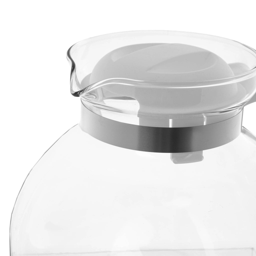 KADAX Brocca in vetro per tè e caffè da 1,7 l, resistente al calore, con coperchio, colore bianco.