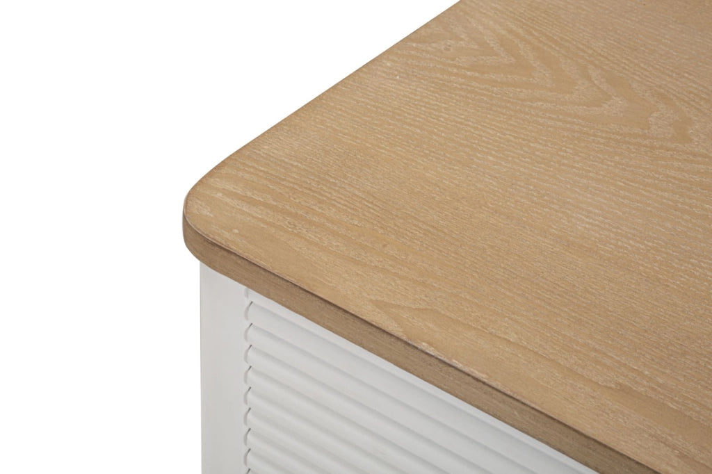 Comò Matera 78x80x37 cm in Legno MDF e Ferro Bianco/Marrone