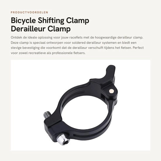 Adattatore per Derailleur a Stelo - 31,8mm - Nero - Adatto per Derailleur Soldato - Stile Compatto