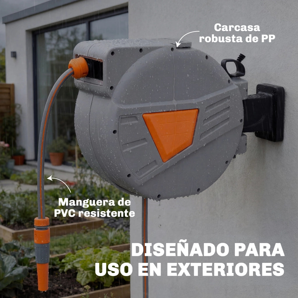 Carrete per Tubo da Giardino Retrattile 20+1,6 m ¨C zephmum ¨C Grigio