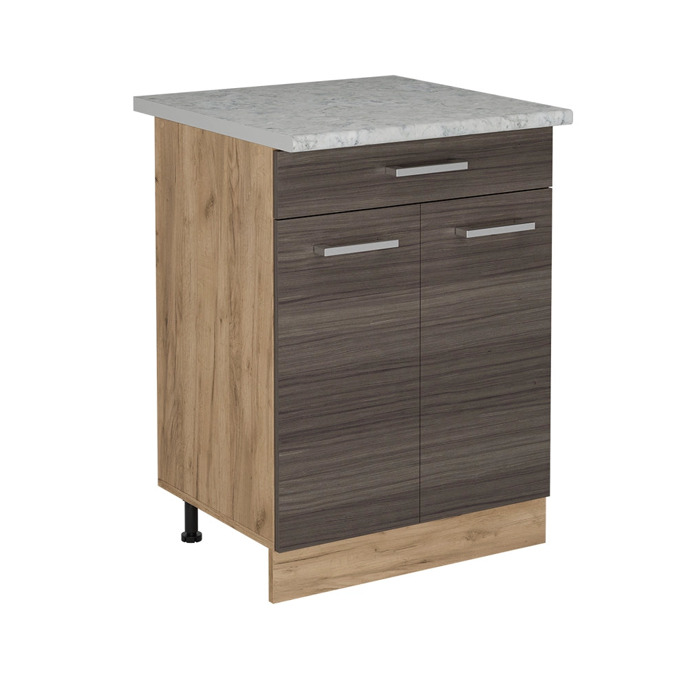 Mobiletto base per cucina R-Line Grigio nobile/Rovere dorato 60 cm PL Marmo Vicco