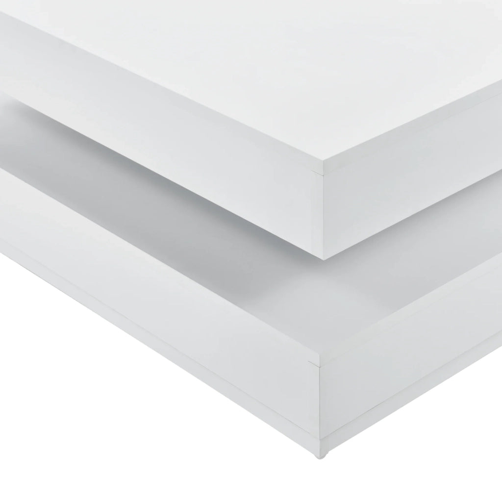 Tavolino con piano girevole pannello in fibra di legno 76 x 76 cm bianco 03_0004126