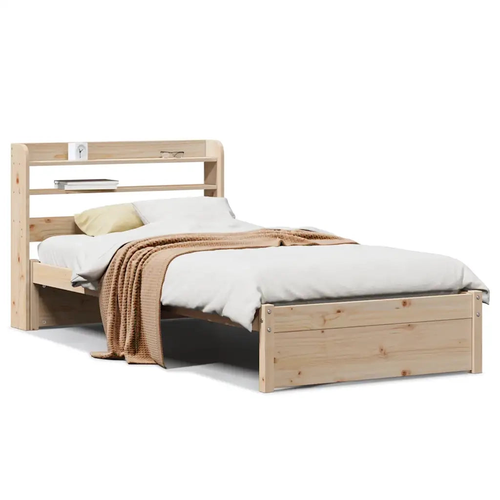 Giroletto con Testiera 75x190 cm in Legno Massello di Pino 3306720