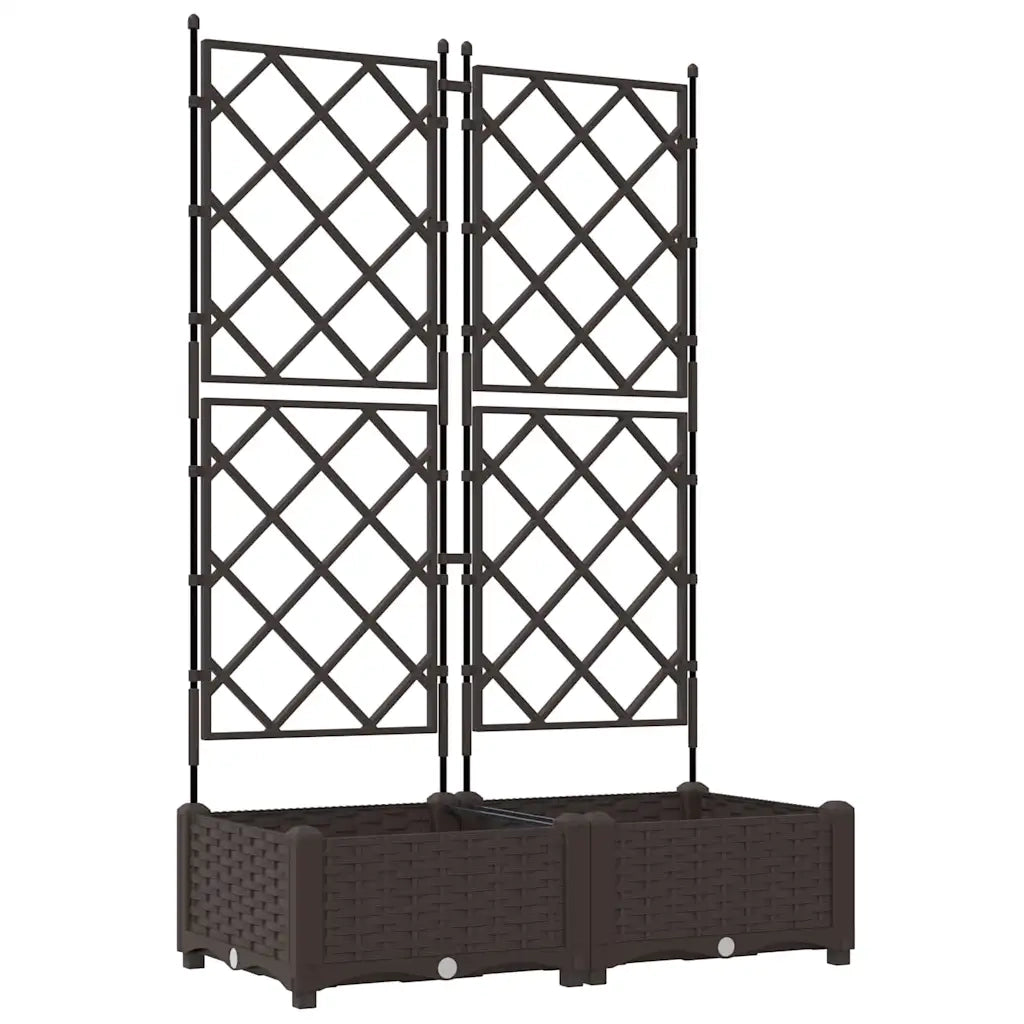 Vaso da giardino 2 pz-Set di 2 Fioriera da Esterno-Contenitore per Piante Marrone 80 x 40 x 125,5 cm Acciaio