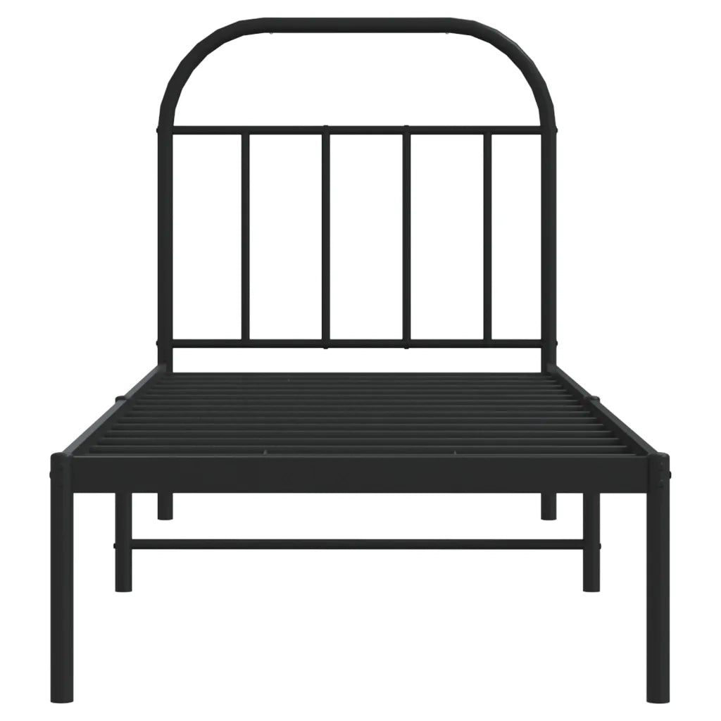 Giroletto con Testiera-Struttura Letto con testiera in Metallo Nero 75x190 cm 509653