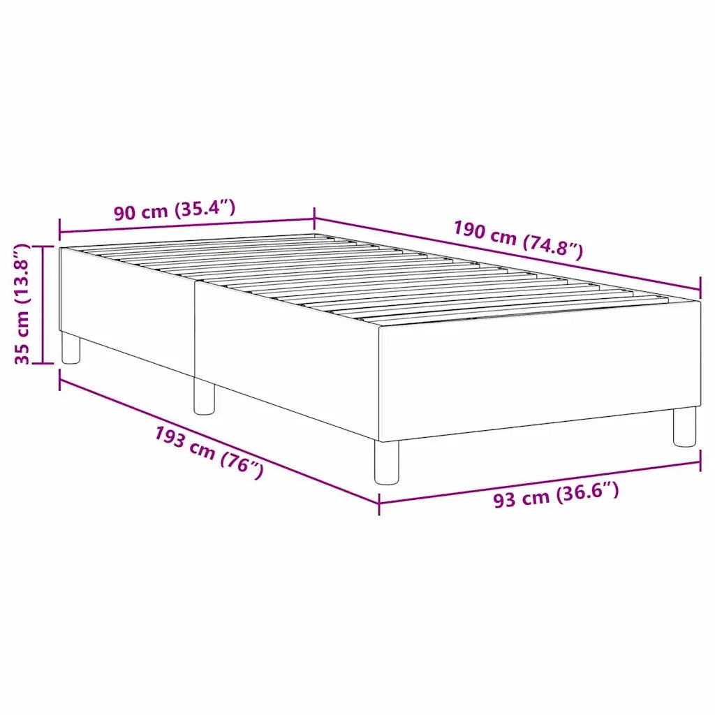 Struttura letto piattaforma-Giroletto-Rete del Letto Crema 90 x 190 cm Tessuto in Cords