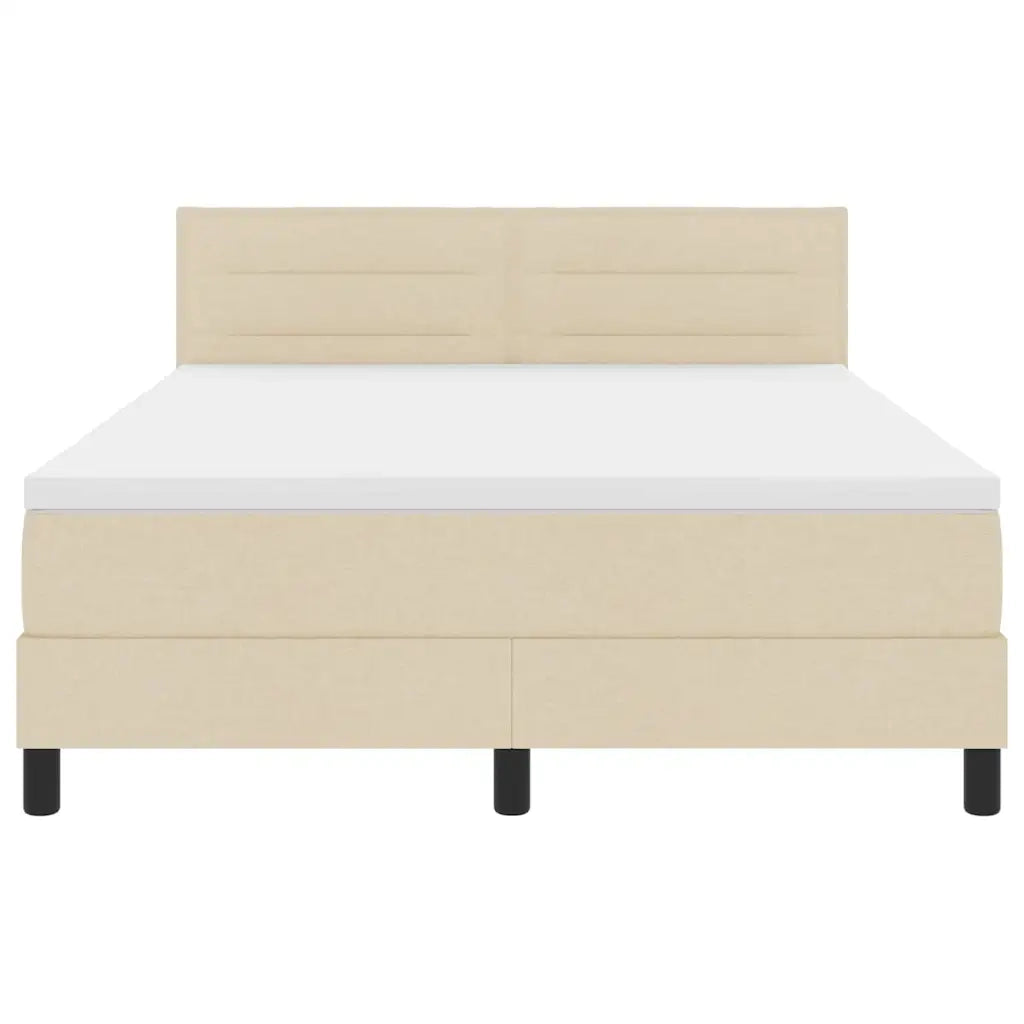 Letto a molle con materasso con led Crema 140 x 190 cm Tessuto 3342133