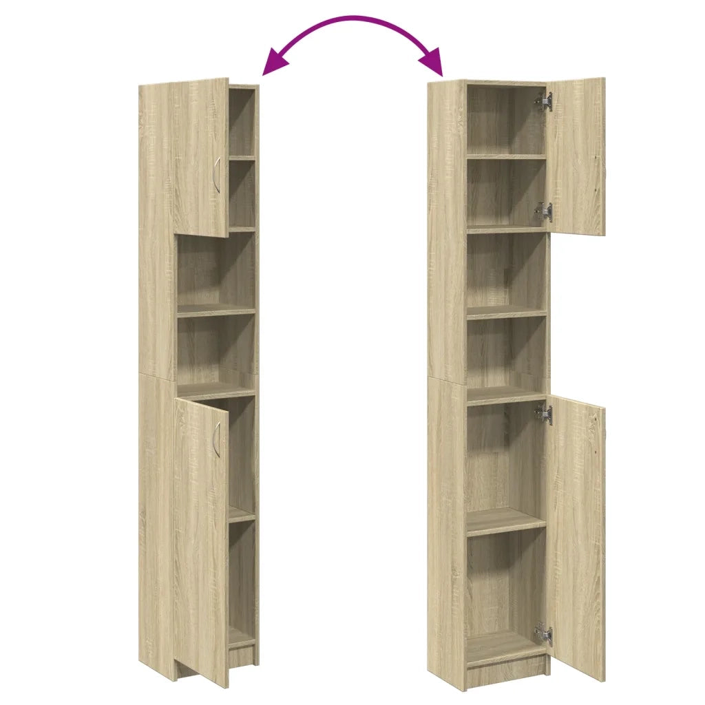 Mobile da Bagno Rovere Sonoma 32x25,5x190 cm Legno Ingegnerizzato 849606
