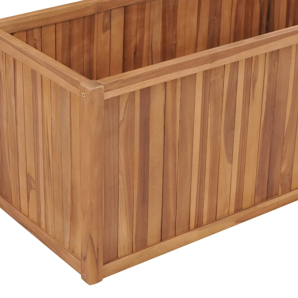 Fioriera rialzata per piante e fiori giardino 100 x 50 x 50 cm legno massello di teak 02_0000899