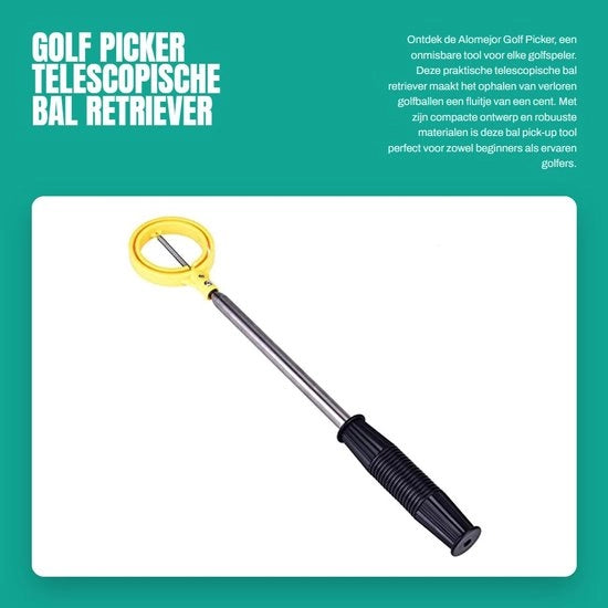 Strumento di recupero di palloni da golf telescopico - strumento di raccolta compattibile - recuperatore antenne pallone da golf - accessorio da golf - leggero - regolabile - raccolta palloni da golf