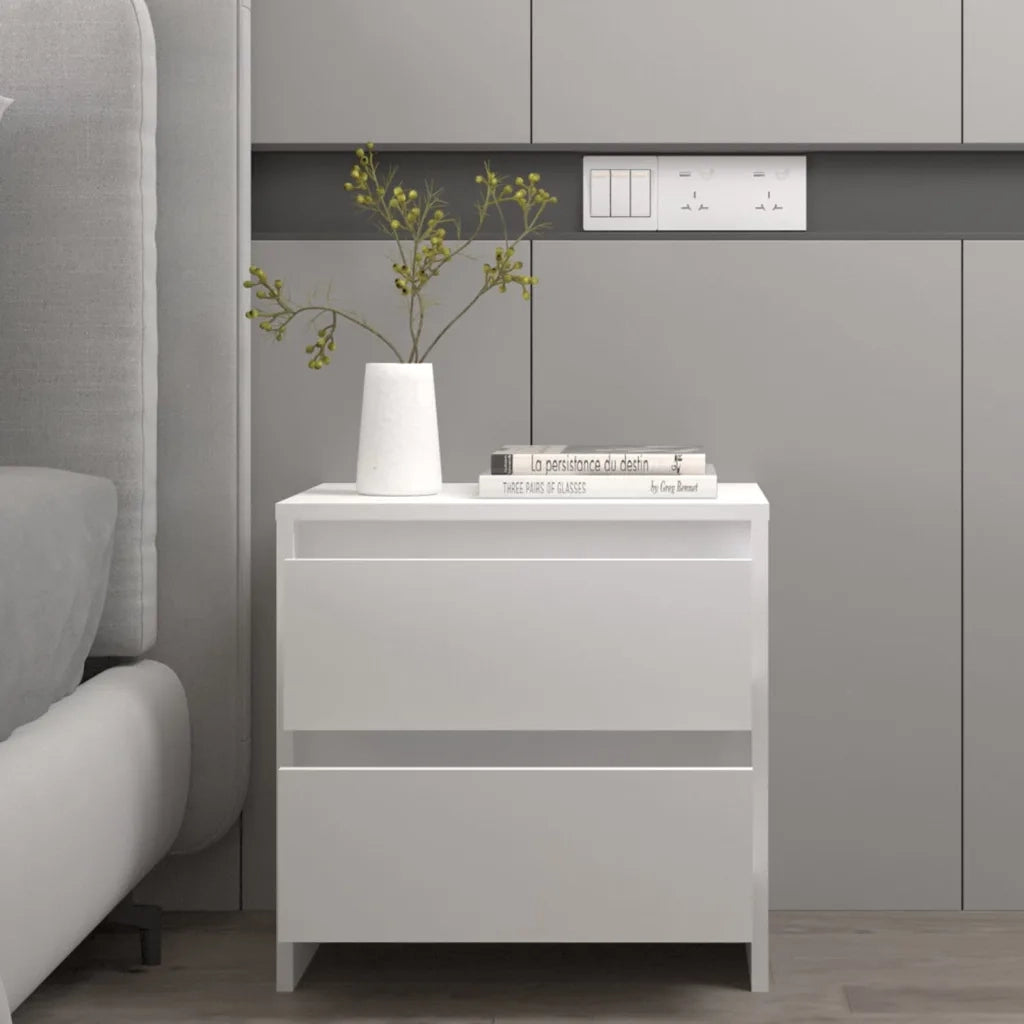 Comodino Bianco 45x34,5x44,5 cm in Legno Ingegnerizzato 809846
