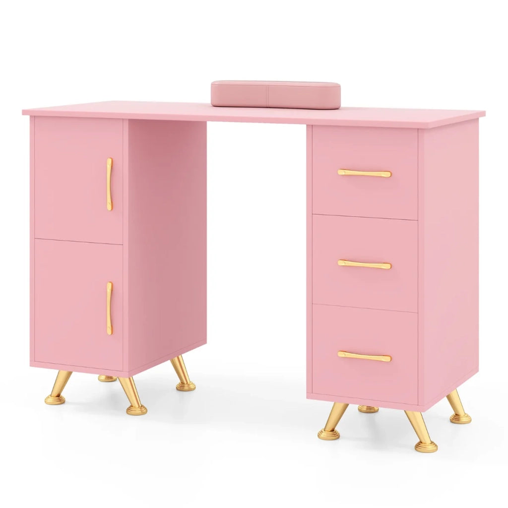 Tavolo da manicure professionale 108 x 45 x 76 cm spazio di archiviazione ottimale stile moderno MDF rosa 20_0019068