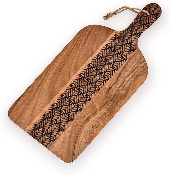 Tavolo da taglio per legno di acacia - Manubrio - Adatto per carne e verdure - 1 pezzo - 38,1 cm