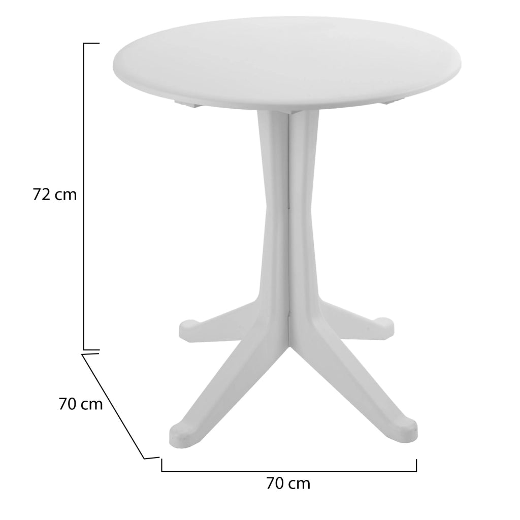Trimble, Tavolo da Esterno 2 Posti Made in Italy, 70x70x72h cm Bianco