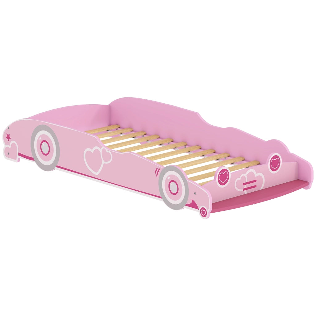 Letto per Bambini a Forma di Macchina con Sponde Rialzate ¨C Zephmum ¨C Rosa 140x70 cm