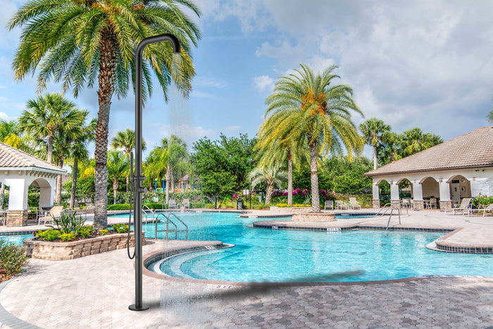 Doccia da Giardino 230x18x42 cm con Miscelatore e Doccetta Sined Chia Nero satinato