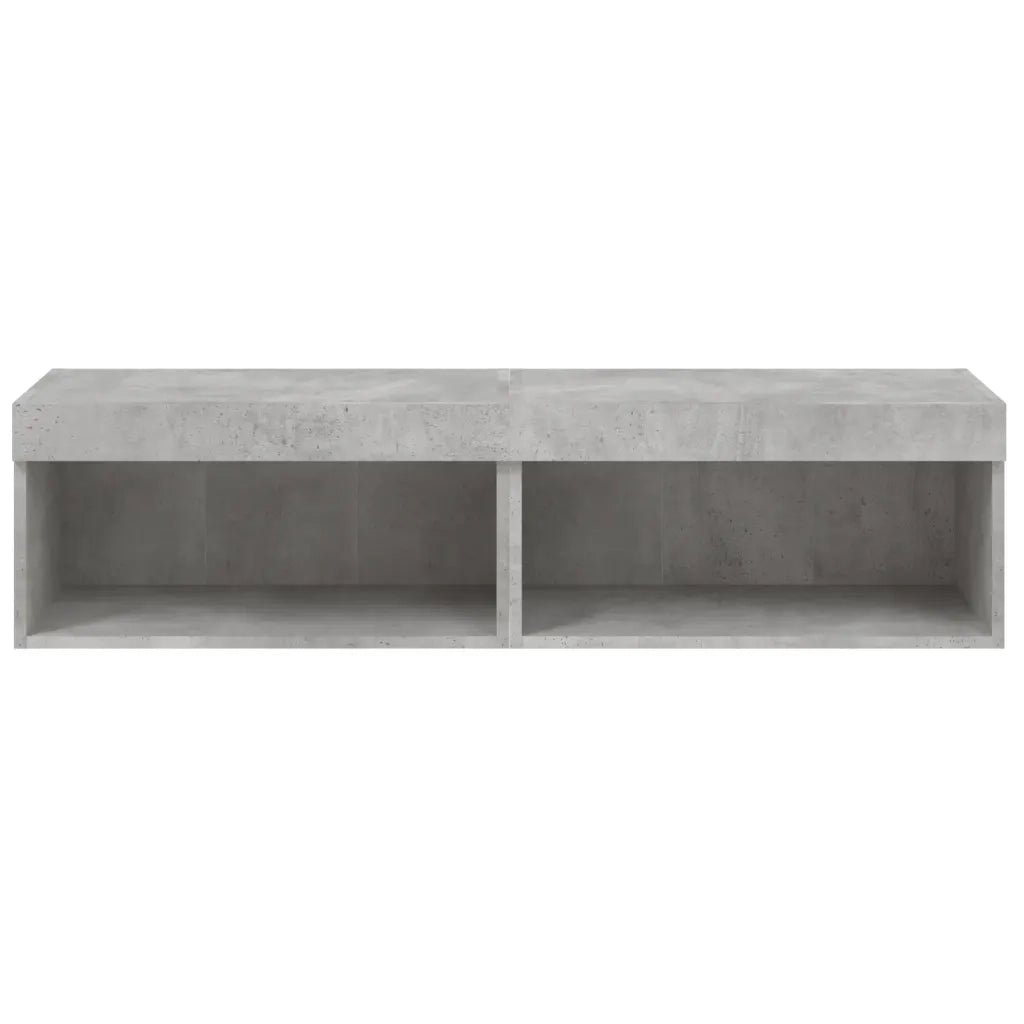 vidaXL Mobili TV con Luci LED 2pz Grigio Cemento 60x30x30 cm