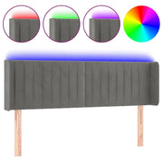 Testiera | Testata Grigio Chiaro a LED 147x16x78/88 cm in Velluto