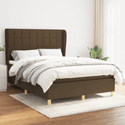 Giroletto a Molle con Materasso Marrone Scuro 140x190cm Tessuto 3128520