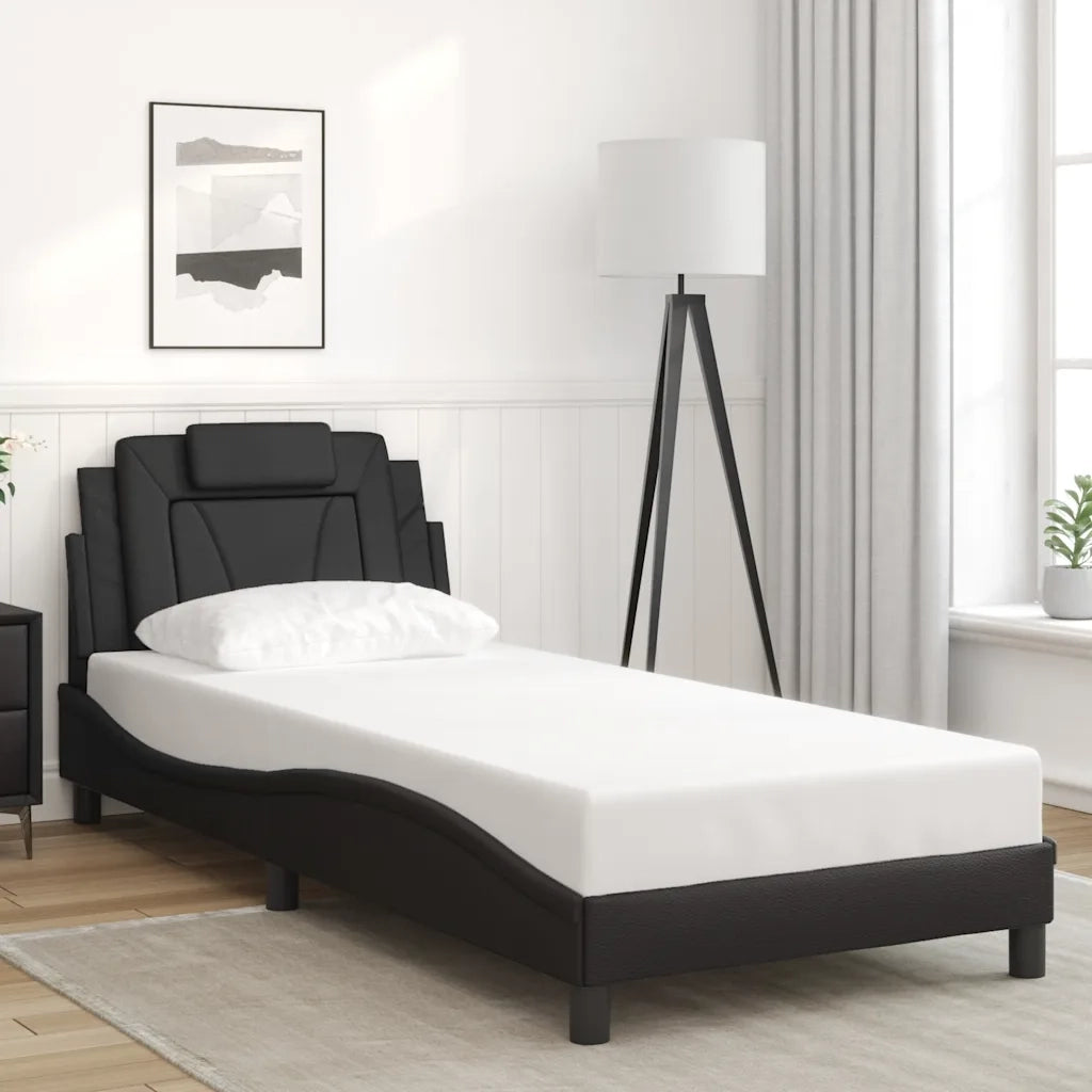 Giroletto con Testiera Nero 80x200 cm in Similpellecod mxl 90914