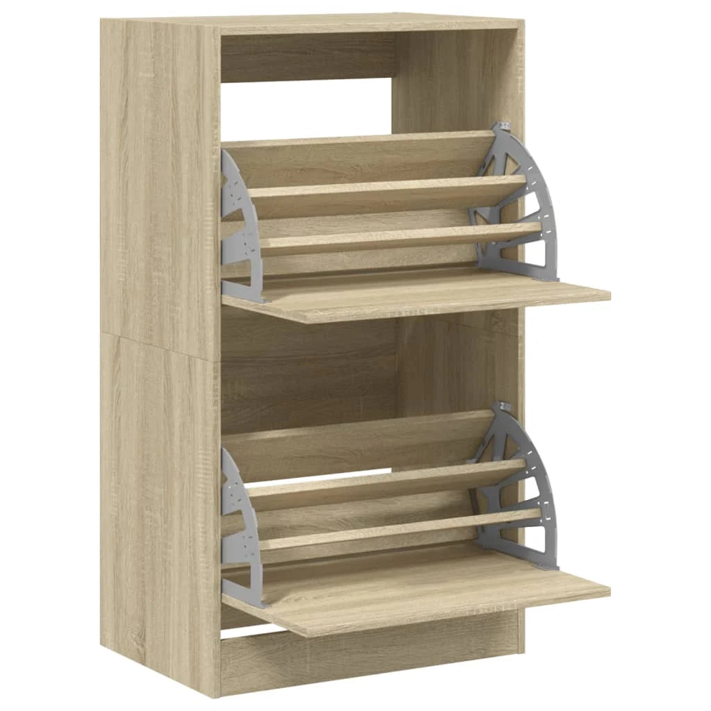 Scarpiera mobile contenitore per scarpe mobile per ingresso/corridoio/soggiorno 2 cassetti a ribalta marrone Sonoma 02_0021338